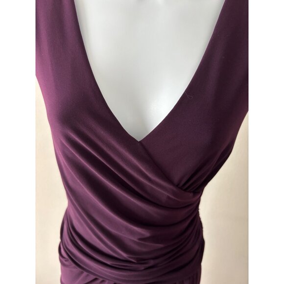 Lauren Ralph Lauren Dress 12 Ruched Draped Sheath V-Neck Cocktail Quiet Luxury - Picture 12 of 16